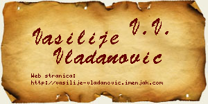 Vasilije Vladanović vizit kartica